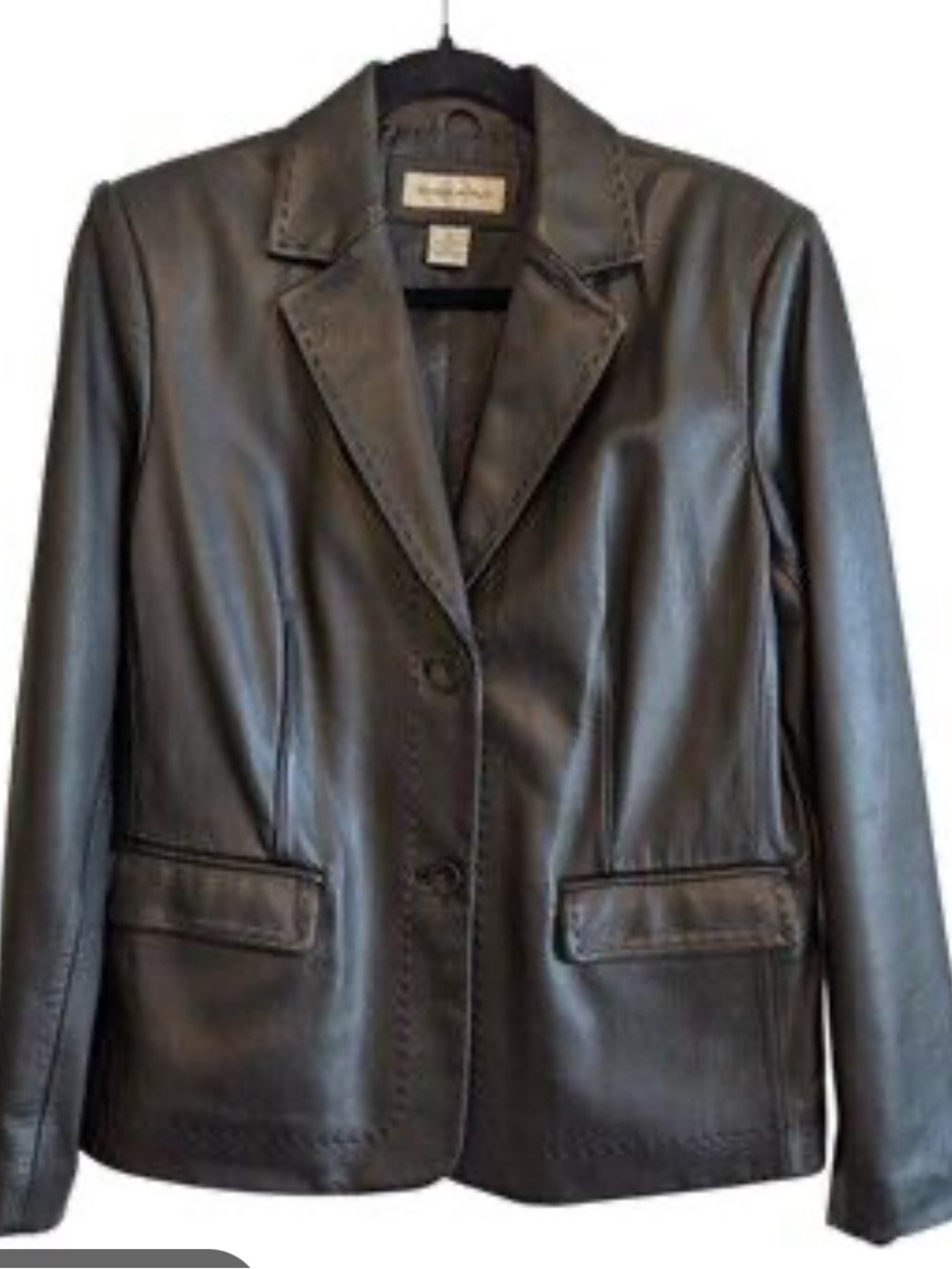 Preston & York Petites genuine lamb skin Black Leather Blazer Jacket PS small